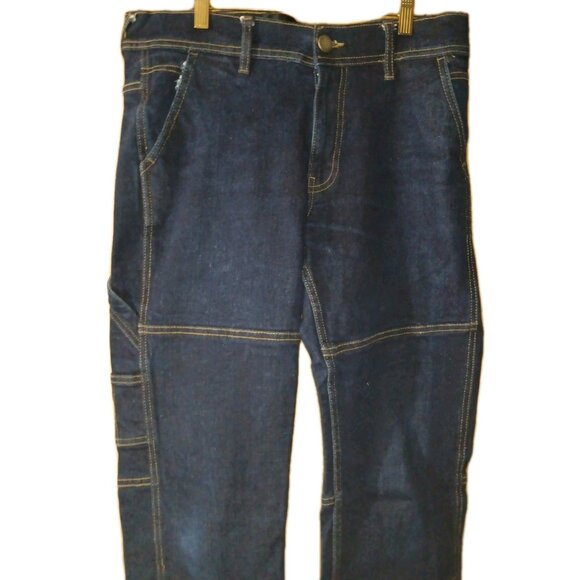 Supply & Demand Dark Wash Exposed Stitching Skinny Jeans Men's Size 34 X 33 - Picture 8 of 9